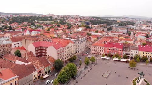 Aerial Footage Over Cluj Napoca City, Romania