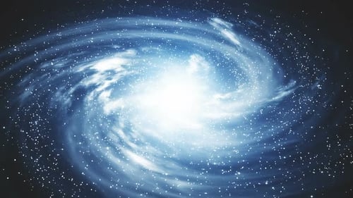 Animated Swirling Galaxy in Deep Space