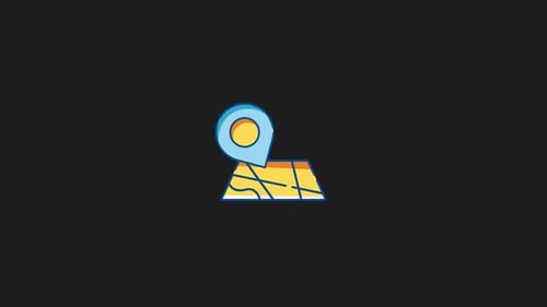 Modern Map Icon Animation With Bouncing Location Pin