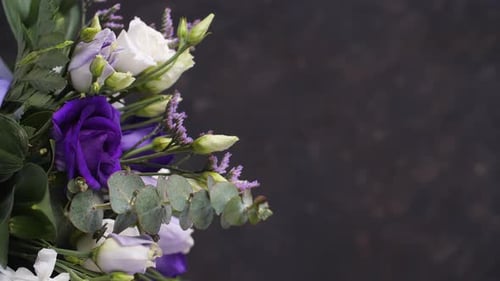 Close Up of Purple and White Floral Bouquet