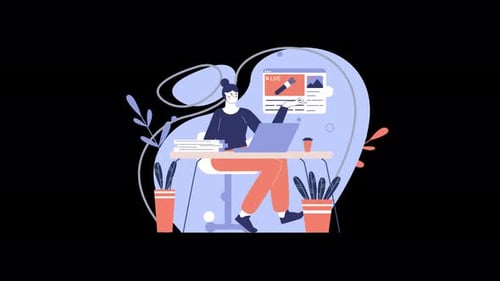 Person working on a laptop at a desk with plants in a stylish setting.