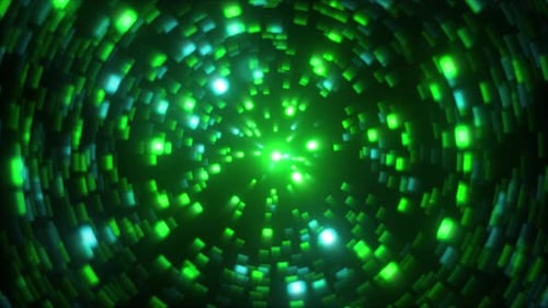 Digital Hyper Space Glowing Green Hyper Jump Futuristic With Green Optical Flare Time Travel Concept