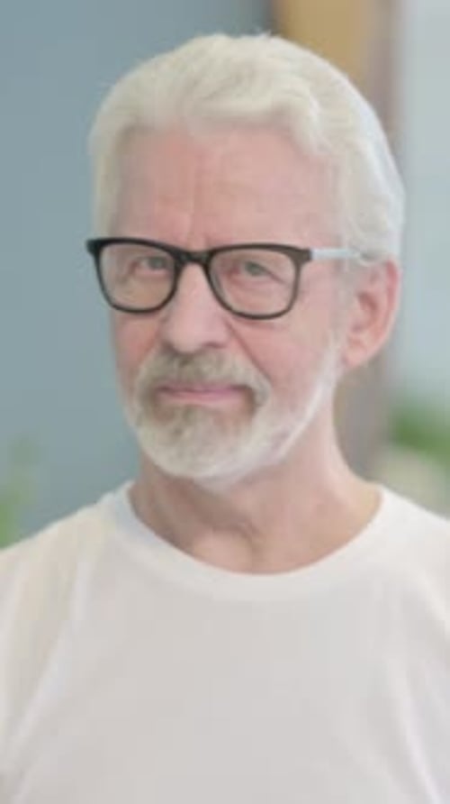 Senior Man Shaking Head and Showing No Gesture