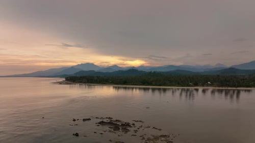 Fantastic Sunset Among The Hills On Palawan Island