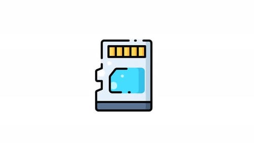 Animated SD Card Icon for Technology and Data Concepts
