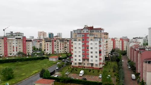 Aerial View of Apartment Buildings in Residential Area