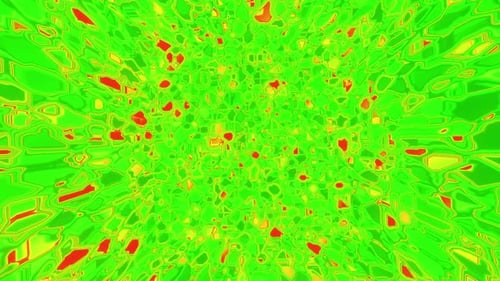 Psychedelic green noise flickering segments as a looping background 3d render. Vj loop for night