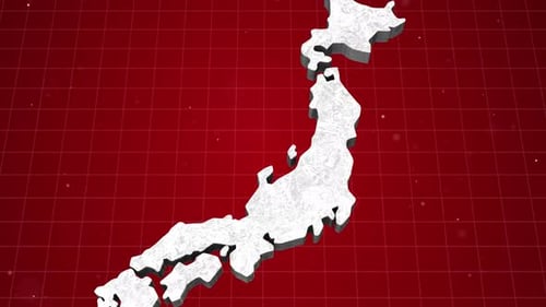 Animated 3D Map of Japan on Geometric Grid
