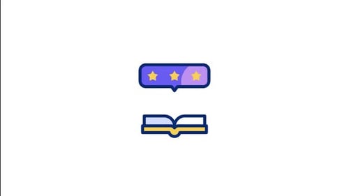 Animiertes Symbol für Buchbesprechung