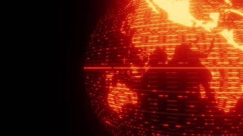 Roter Neonplaneten-Ansicht für Nachrichten oder Blogs Vj Loop Hintergrund HD