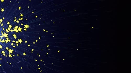 Animated Yellow Stars Bursting Particle Background