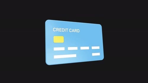 3D Cartoon Bank Card Finance Animation 4K
