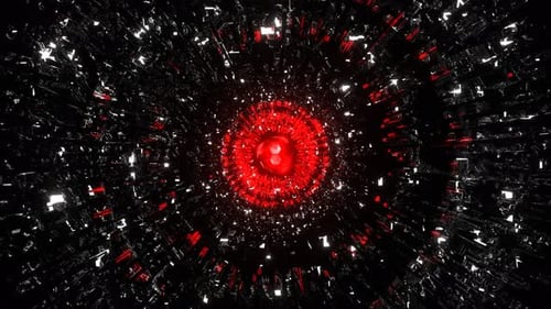 Red And White Abstract Sci Fi Background VJ Loop l 4K