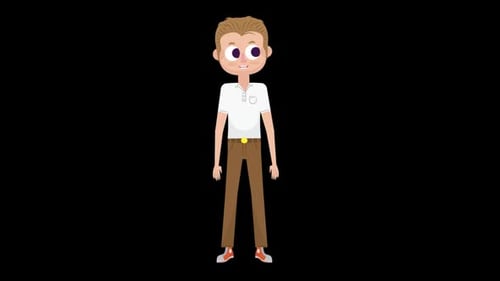 2D Character Looking Around and Talking Animation Alpha Channel