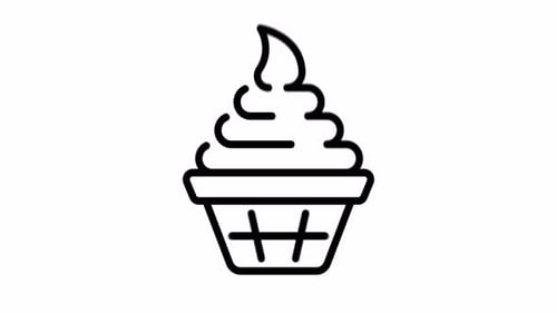 Ice Cream Flat Icon Animation With Seamless Loop and Alpha