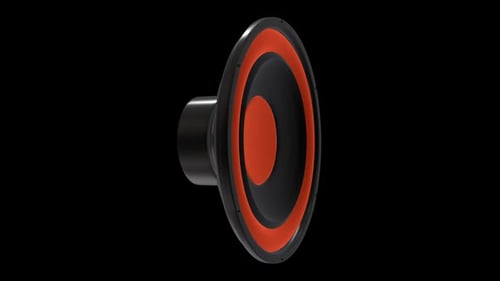 Orange and Black Speaker Vibrating 3D Animation