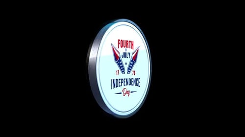 Patriotic Spinning Independence Day Badge Animation