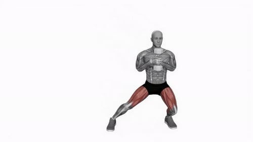 3D Animated Side Lunge Exercise with Muscle Highlight