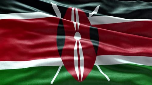 Realistic Waving Kenya Flag Seamless Loop