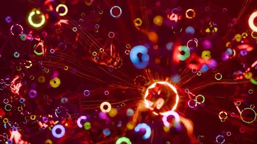 Intergalactic Resonance Neon VJ Loop with a Crystal Sphere