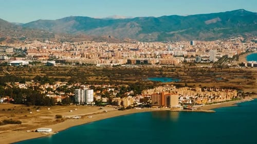 Vue aérienne de Malaga, Costa del Sol, Andalousie, Espagne