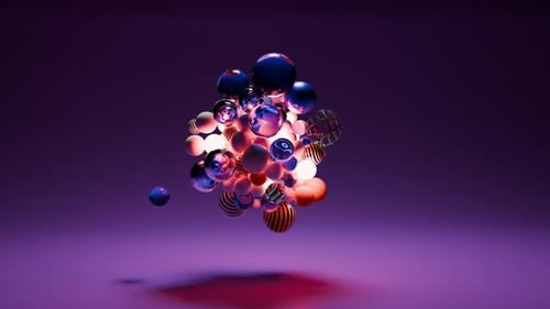 Dynamic Abstract 3D Spheres Floating and Interacting Background