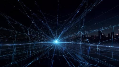 Abstract Digital Network Connecting Futuristic Data Lines