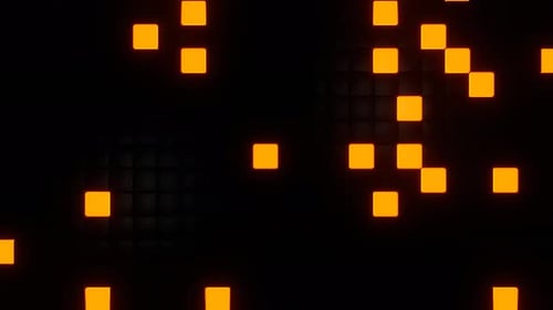 Roter und orangefarbener kybernetischer Tetris-Hintergrund Vj Loop In 4K