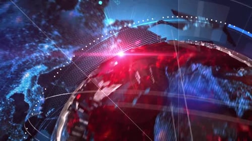 world technology network animation background