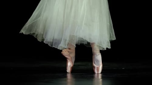 Elegant Ballerina Feet Dancing on Stage