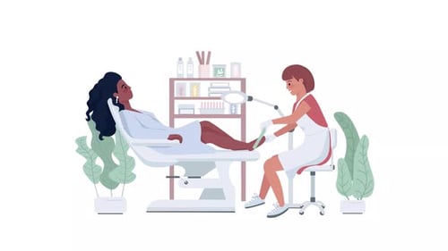 Flat Design Pedicure Treatment Animation
