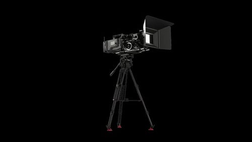 Rotating 3D Render of Professional Cinema Camera
