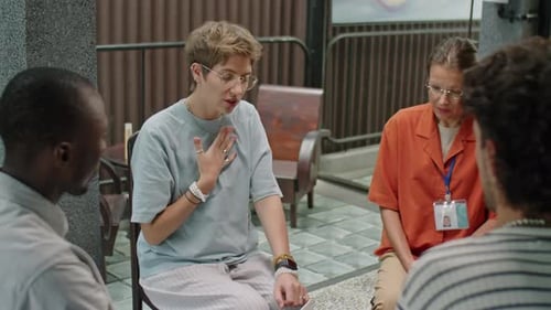 Group Attends Discussion Meeting in Urban Setting