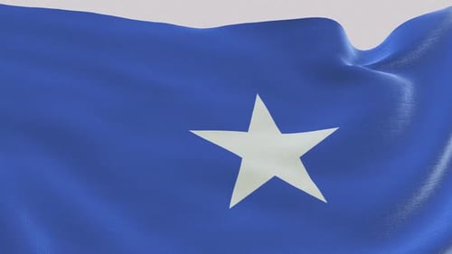 Waving Somalia Flag with White Star