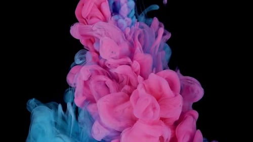 Mesmerizing Ink Fusion Captivating Cloud of Colors Dissolving in Water Purple Blue Pink
