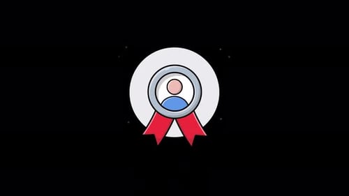 Modern Animated Badge Icon for User Achievement