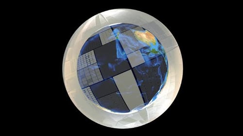 Planet Earth Spinning Digital Rendering with Transparent Background