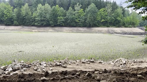 A Dry Lake and Climate Change The Drought of the River is Caused By Global Warming