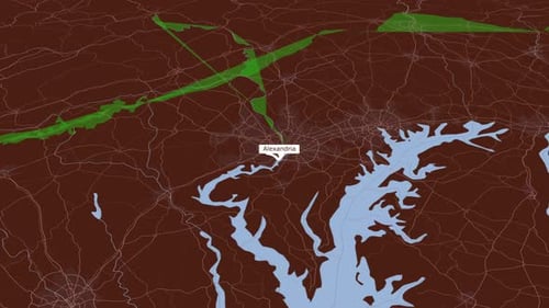 Rotating Map Of Alexandria City, USA