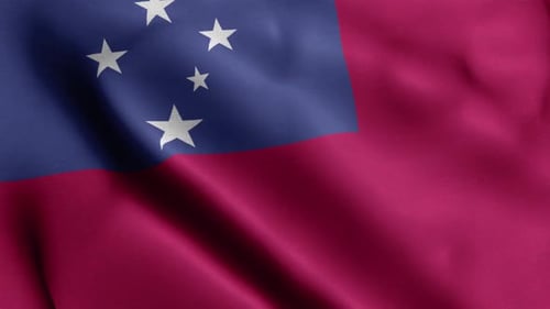 Flagge von Samoa aus nächster Nähe