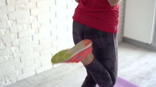 Woman Exercising at Home, Fitness and Wellbeing Concept