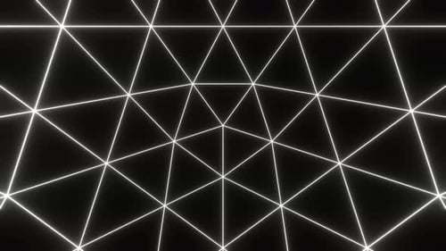 Fondo de movimiento en forma de estructura alámbrica de neón blanco Vj Loop en 4K