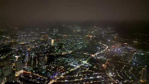 Aerial view misty night at Georgetown
