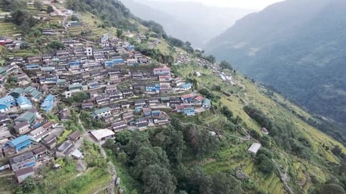 vista aérea de la aldea de Bhung