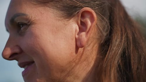 Woman's Profile, Side View, Close Up, Ear