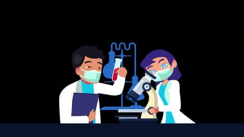 Scientists In A Laboratory Alpha Channel 4K