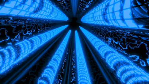 Futuristic 3d tunnel with light tubes