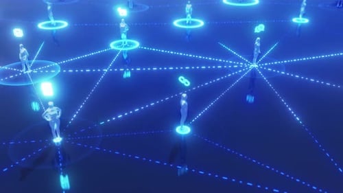 Futuristic Social Network and People Connecting Animation