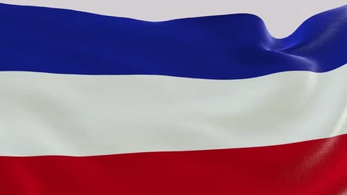 Realistic Blue White Red Striped Flag Waving Motion Background