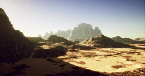 Mountain Landscape with Stunning Rock Formations and Desert Terrain